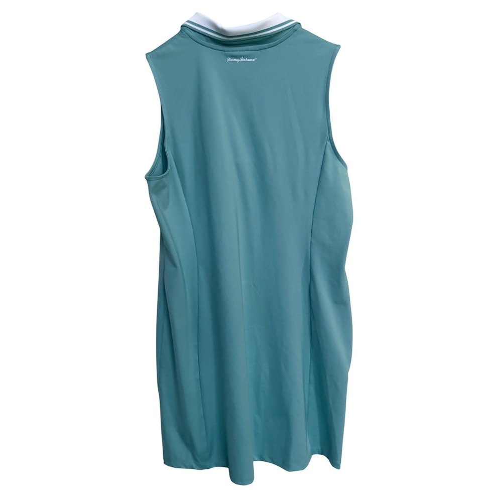 Sleeveless Teal Polo Dress with Contrast Collar - Picture 3 of 7